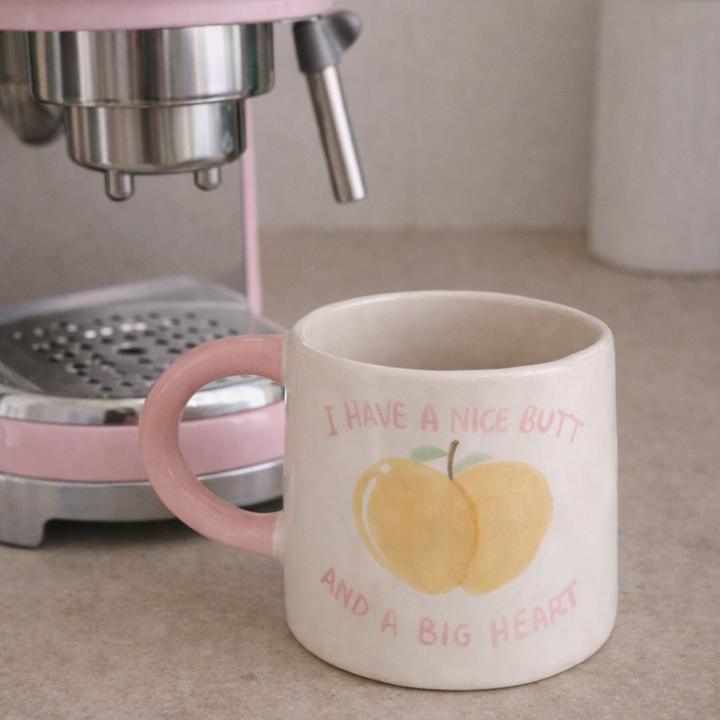 Butty Mug – Handmade Ceramic Cup with Peach Design (400 ml)