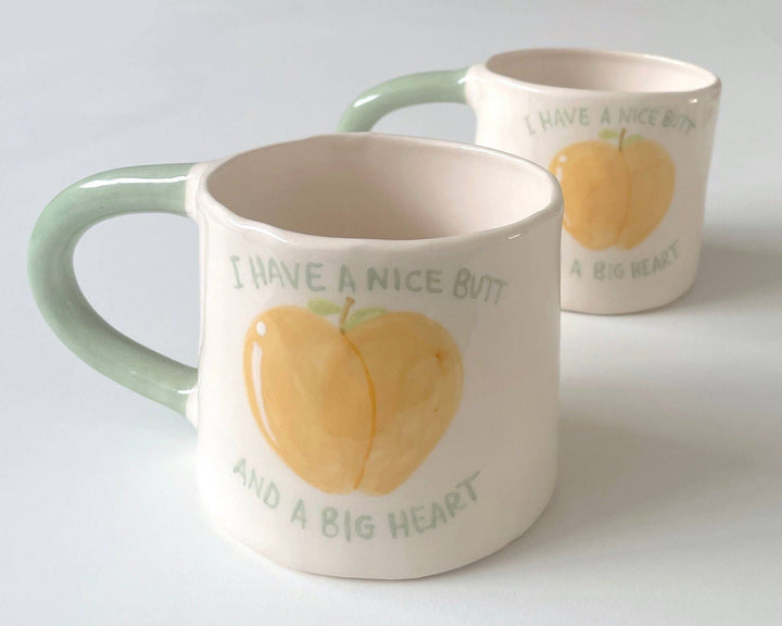 Butty Mug – Handmade Ceramic Cup with Peach Design (400 ml)