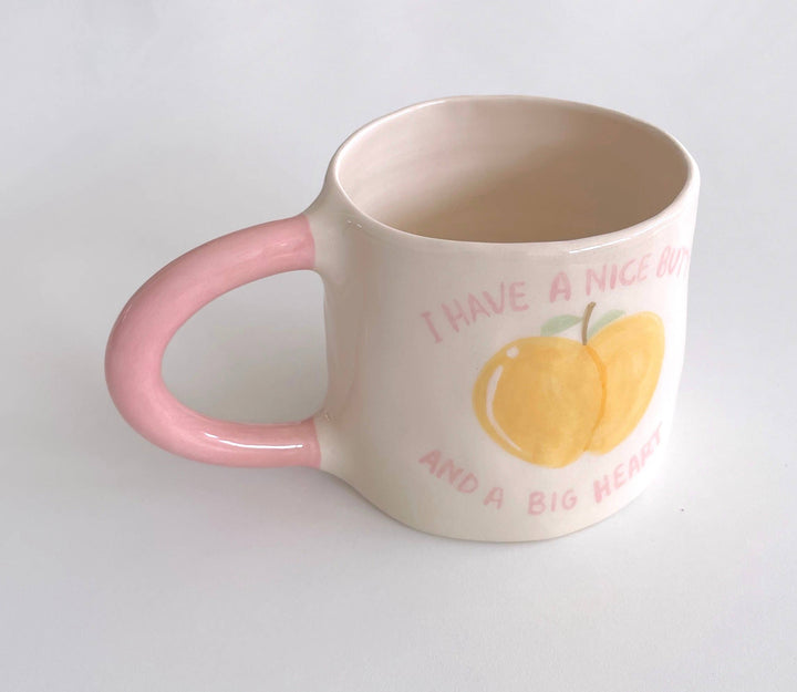 Butty Mug – Handmade Ceramic Cup with Peach Design (400 ml)