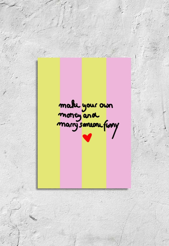 Postkarte • Marry someone funny •