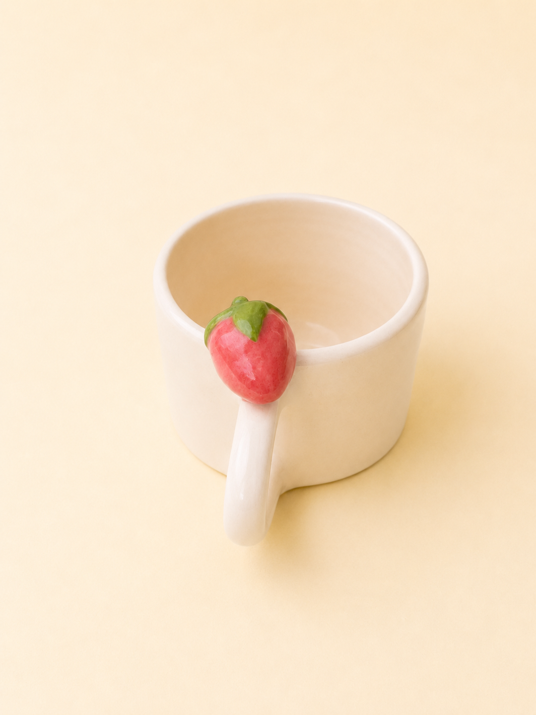 Strawberry Ceramic Mug – Handmade Espresso Cup 120ml