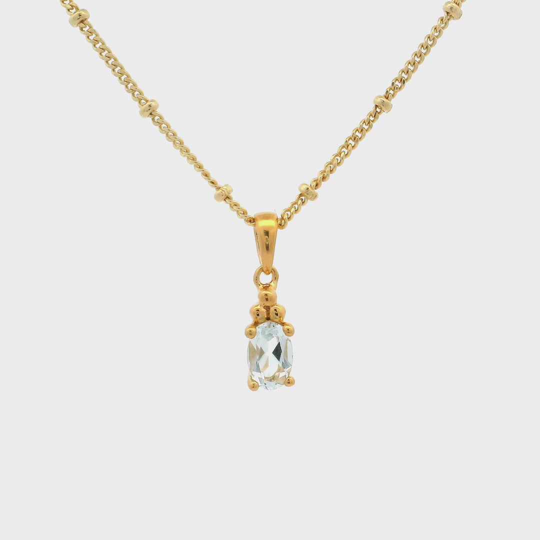 Halskette Birthstone März – Aquamarin