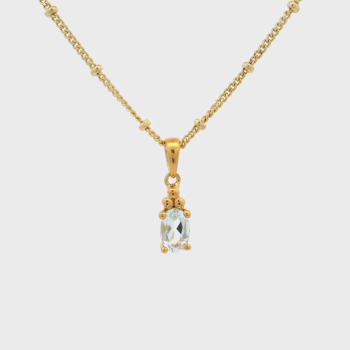 Halskette Birthstone März – Aquamarin