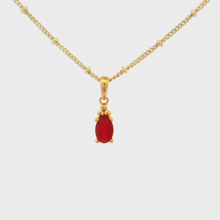 Halskette Birthstone Juli – Karneol