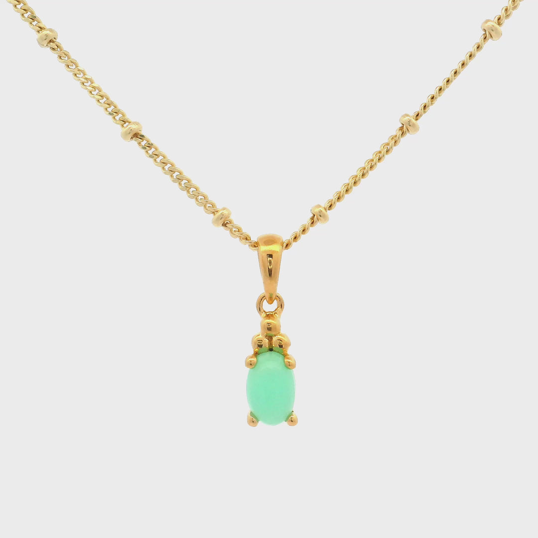 Halskette Birthstone Mai – Chrysopras