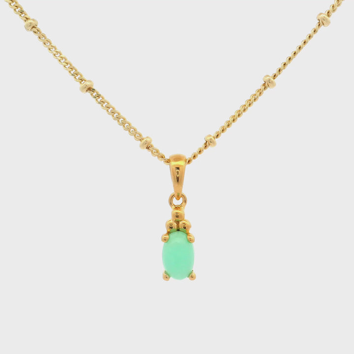 Halskette Birthstone Mai – Chrysopras