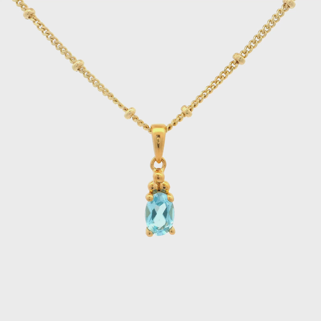 Halskette Birthstone Dezember – Swiss Blue Topaz