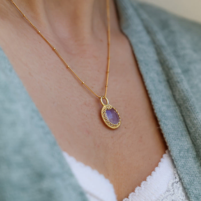 Halskette Rea rund Amethyst Gold 2