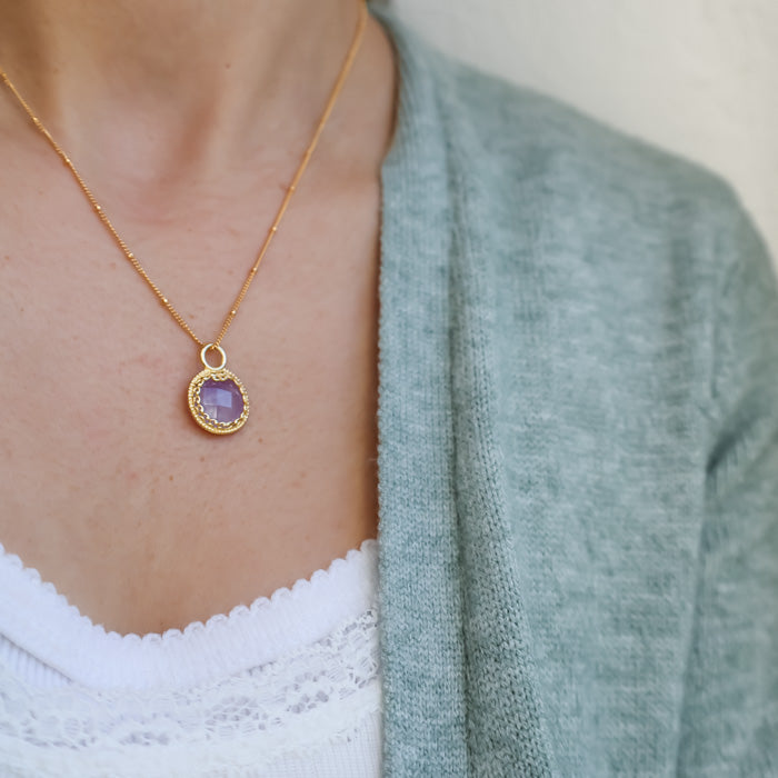 Halskette Rea rund Amethyst Gold 5